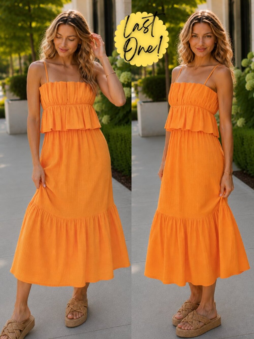 Deena Ruffle Bust Midi Dress